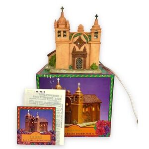 Mervyn's California MISSIONS SAN CARLOS BORROMEO lighted W/ original crosses Box